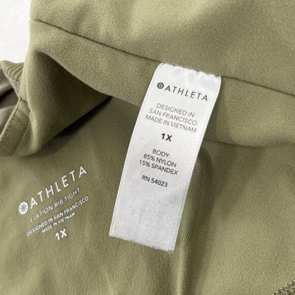 ATHLETA Womens Size 1X Elation Rib Tight Eucalyptus High Rise 1X Plus Leggings - Picture 11 of 16